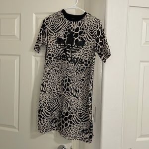 Black and White Cheetah Athletic Dress